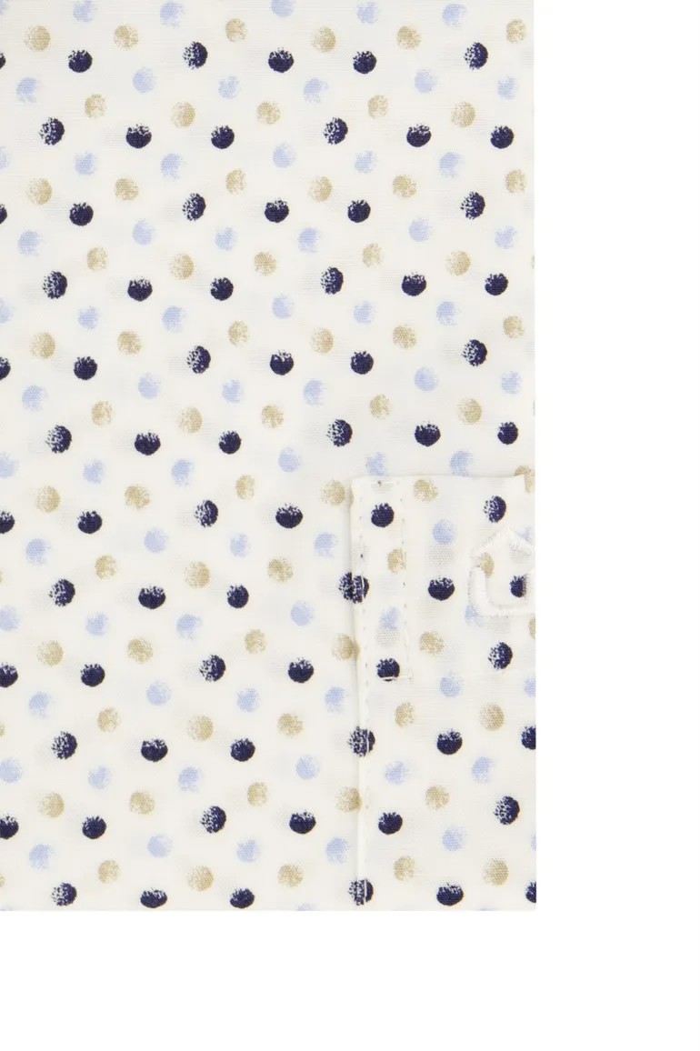 Overhemd Ledub Modern Fit wit stippen print