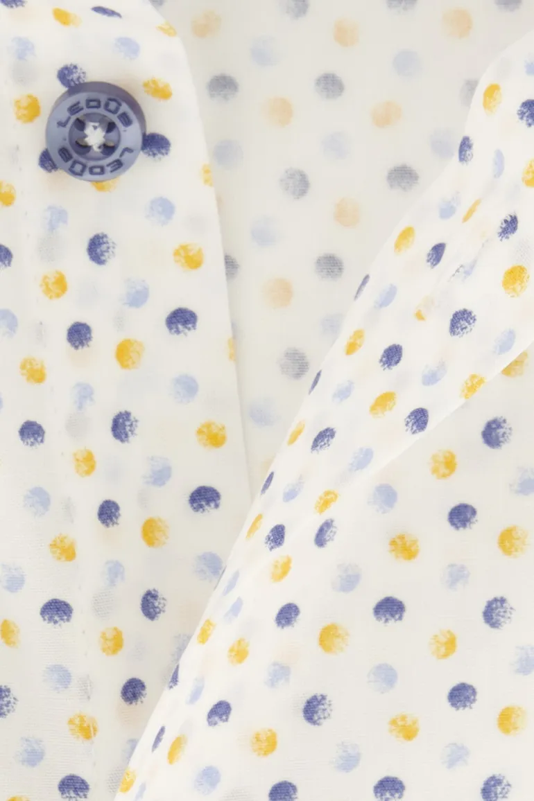 Ledub button-down overhemd geprint stippen
