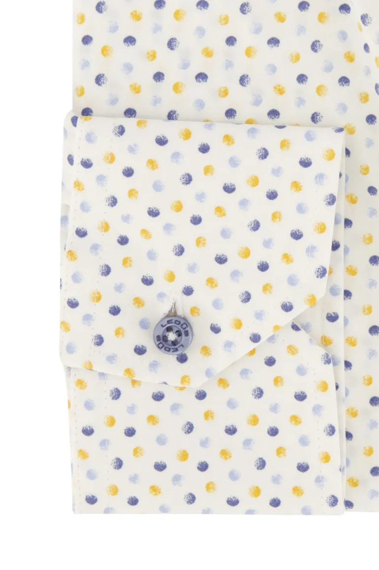 Ledub button-down overhemd geprint stippen