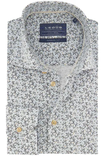 Ledub Ledub overhemd Modern Fit New blauw geprint