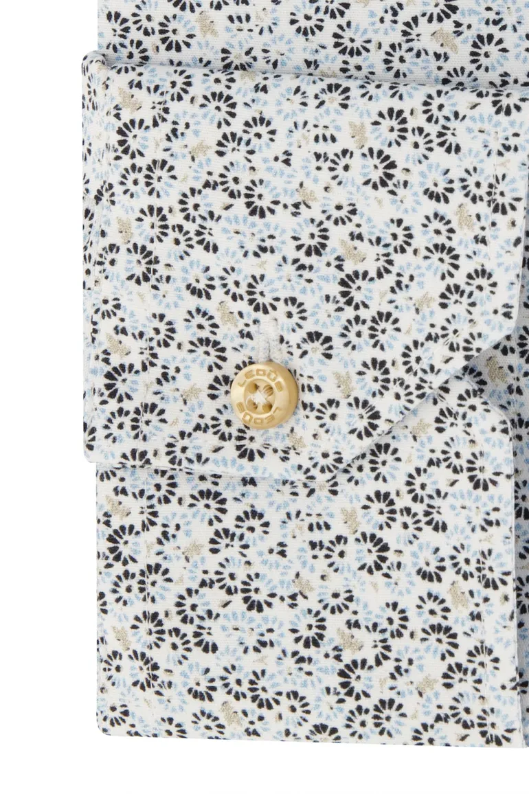 Ledub overhemd Modern Fit New blauw geprint