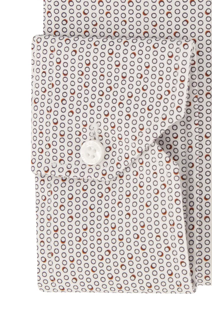 katoenen Ledub overhemd Modern Fit New wit geprint