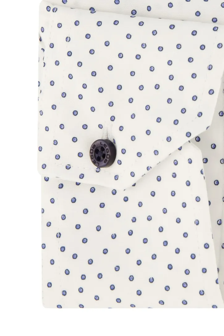 katoenen Ledub overhemd Modern Fit New wit geprint