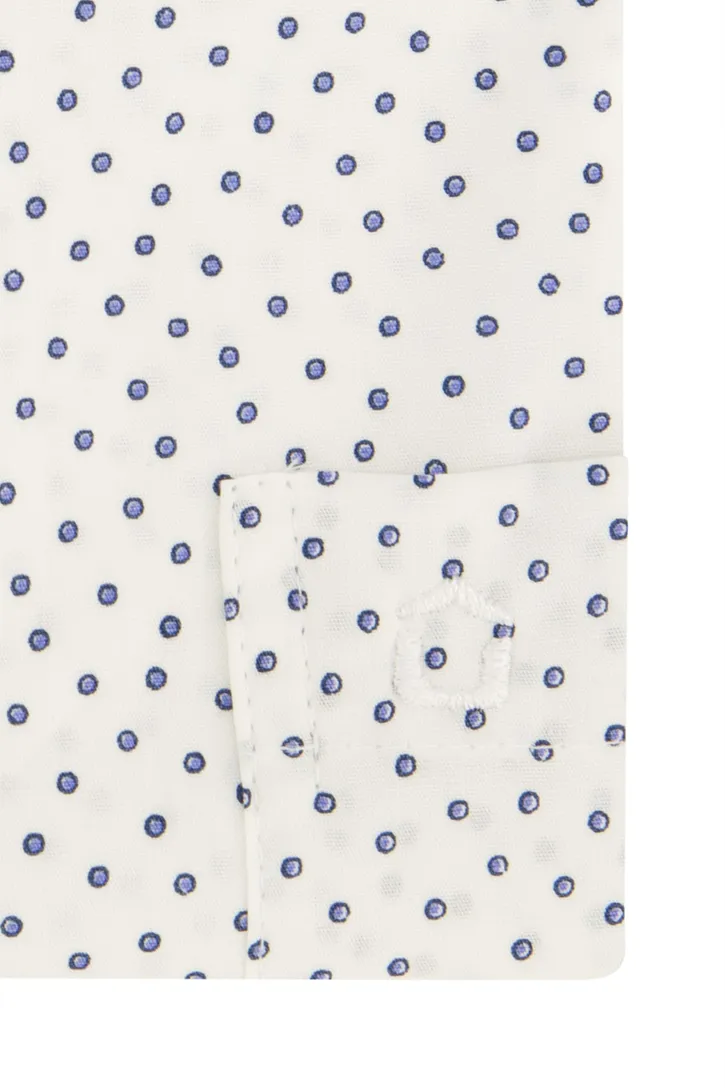 katoenen Ledub overhemd Modern Fit New wit geprint