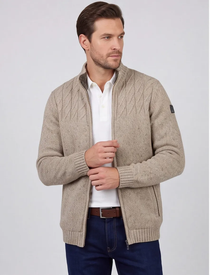 Baileys vest extra lange mouw beige