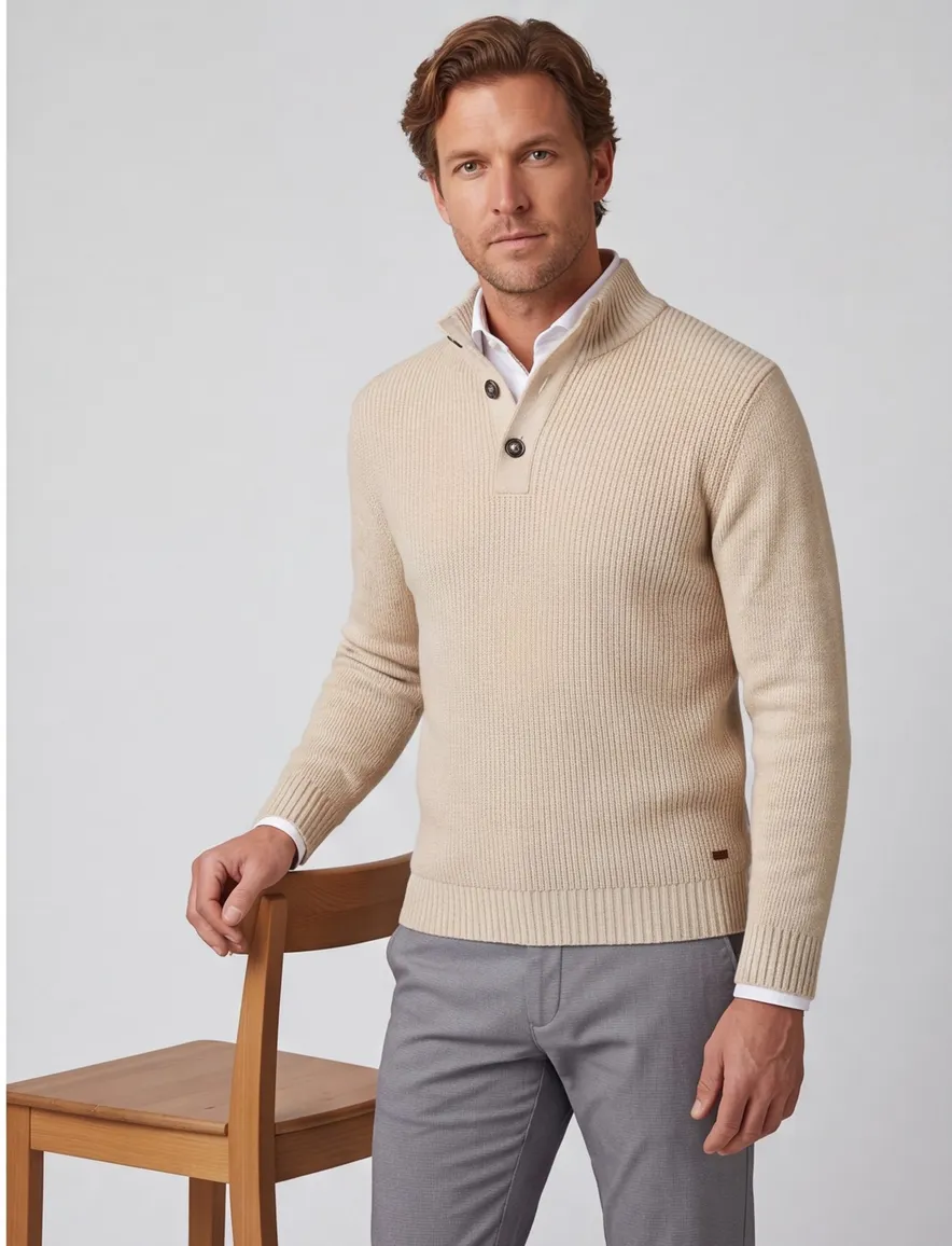 trui extra lange mouwlengte beige Baileys