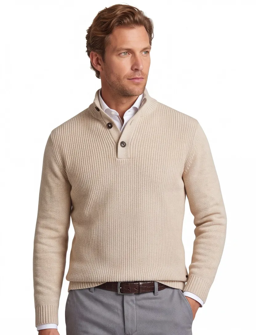 Baileys trui met knopen extra lange mouw beige
