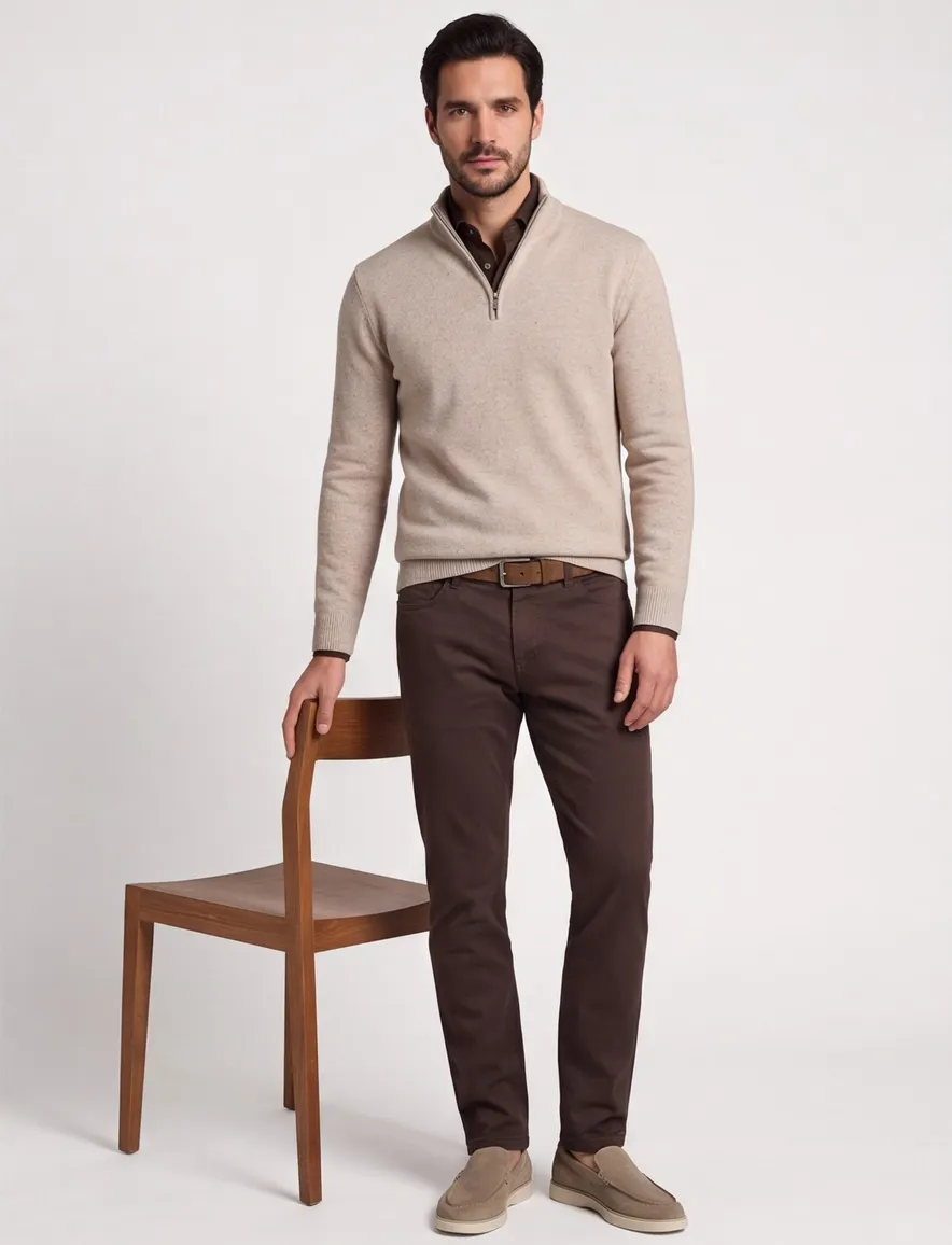 trui extra lange mouwlengte beige Baileys