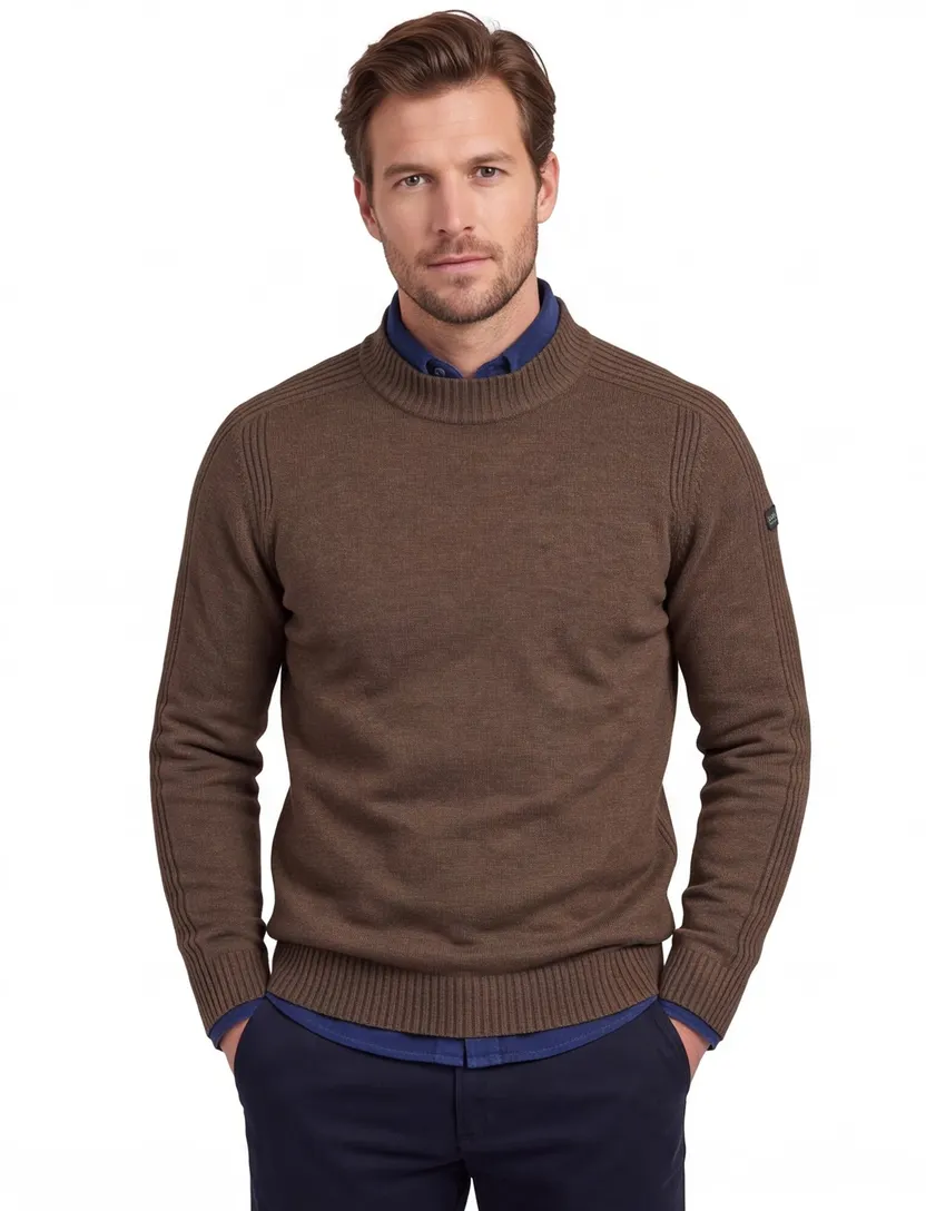 Baileys trui extra lange mouw bruin turtleneck lamswol