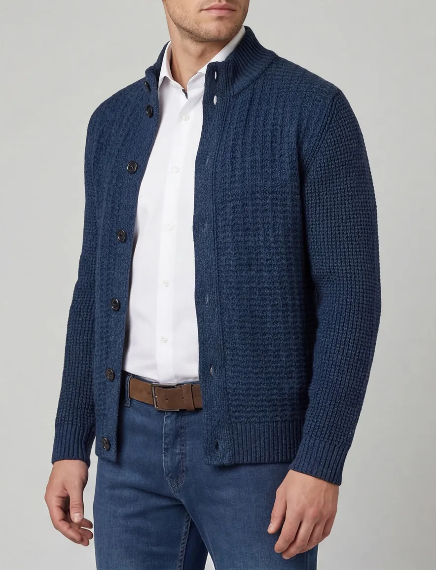 Baileys vest met knopen gebreid donkerblauw