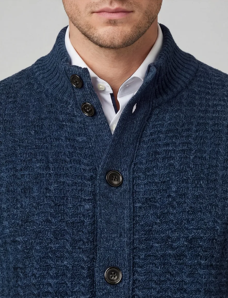 Baileys vest met knopen gebreid donkerblauw