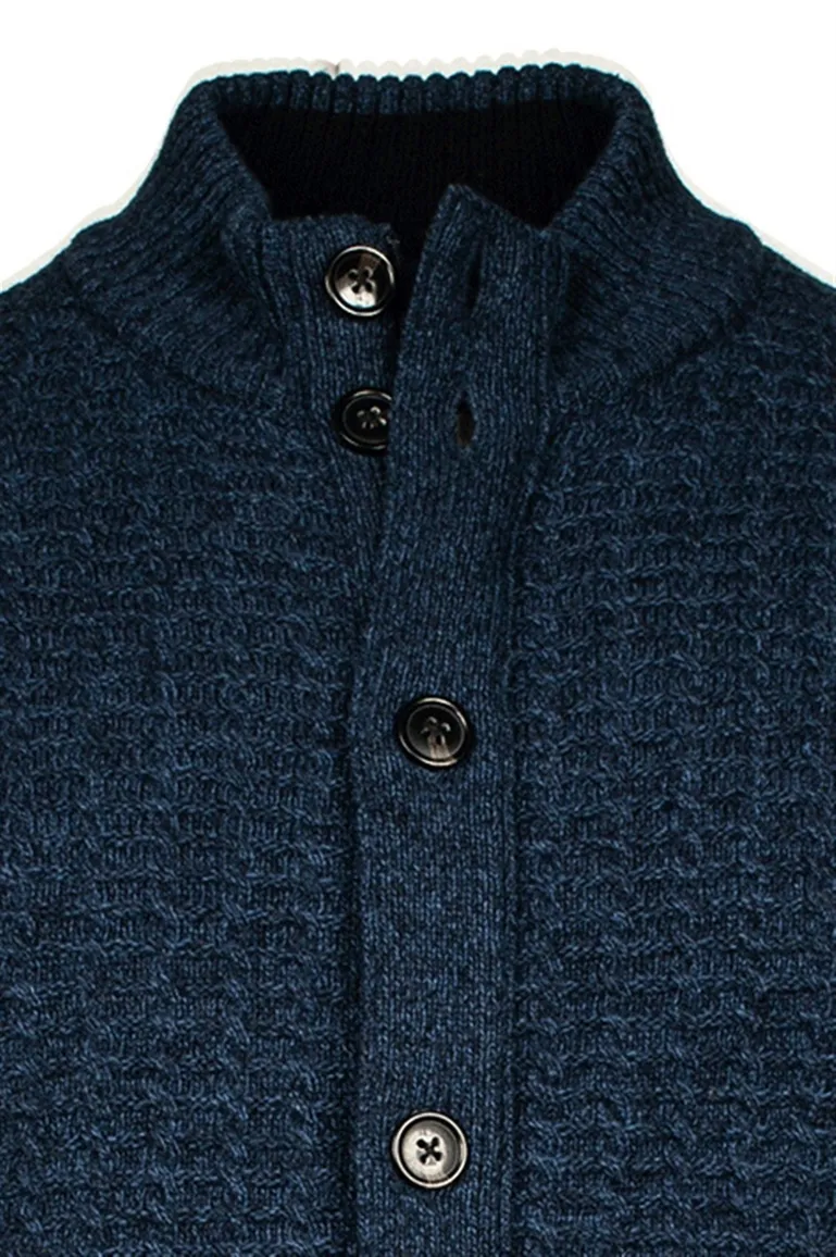 Baileys vest met knopen gebreid donkerblauw