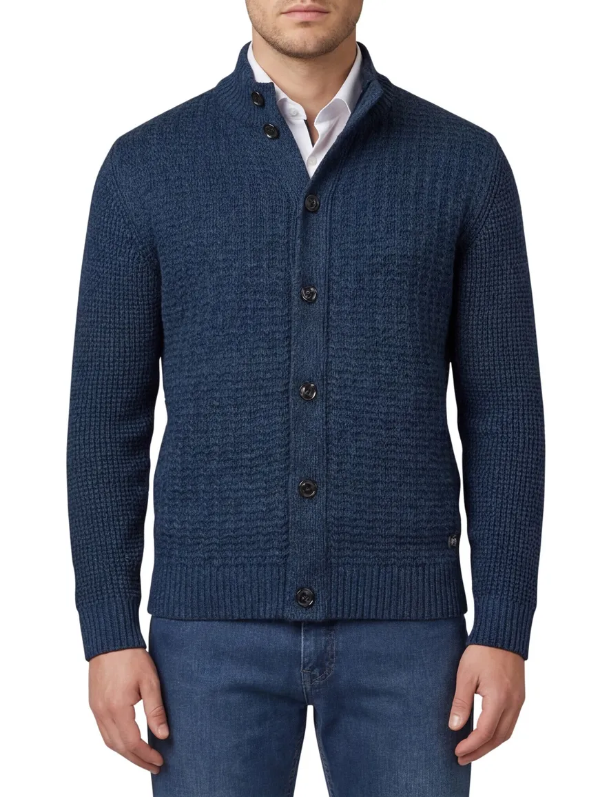 Baileys vest met knopen gebreid donkerblauw