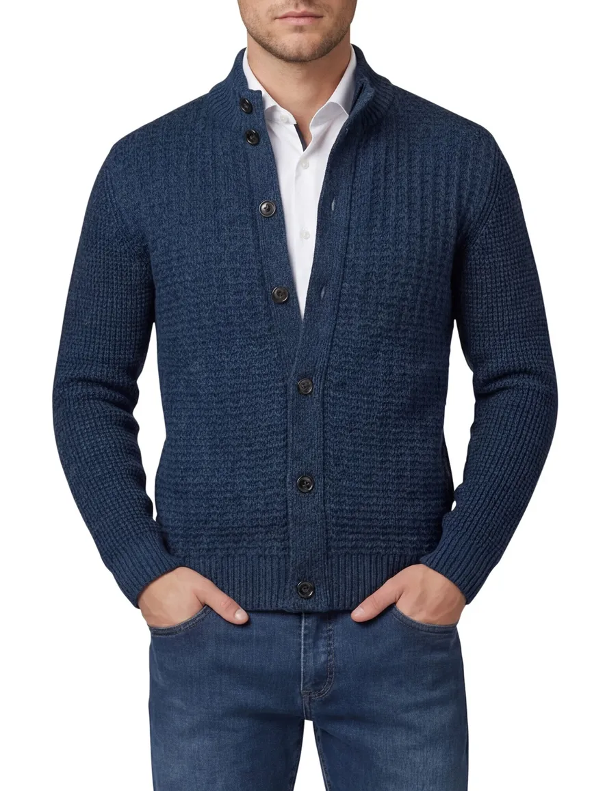 Baileys vest met knopen gebreid donkerblauw