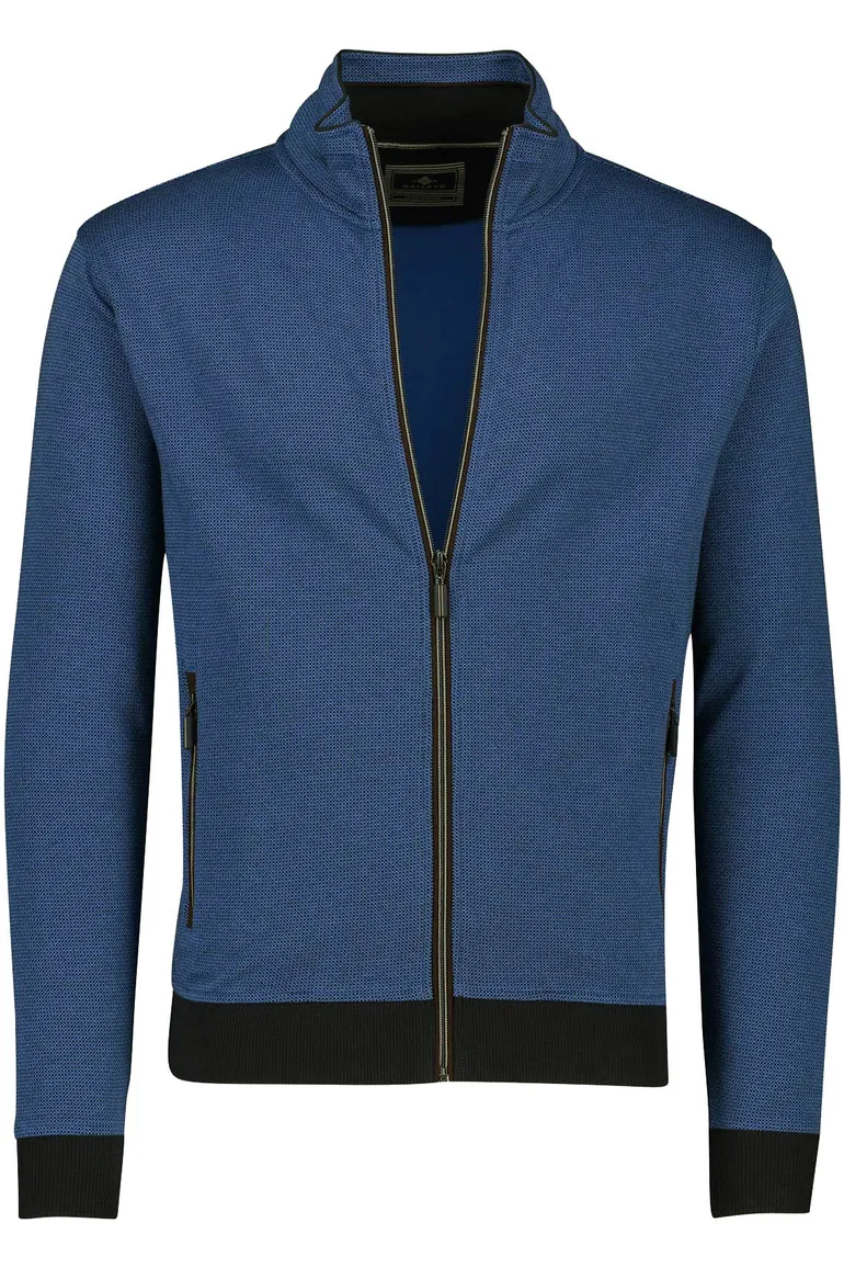 Baileys vest blauw geprint katoen normale fit rits