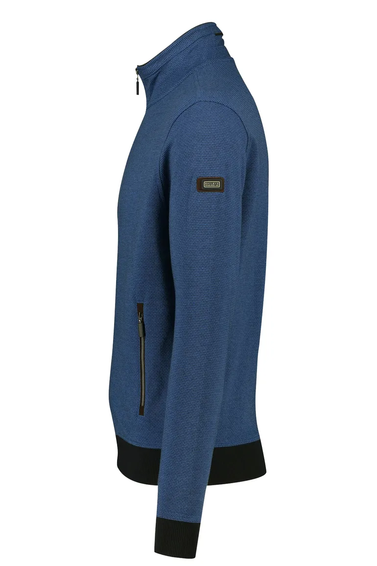 Baileys vest blauw geprint katoen normale fit rits