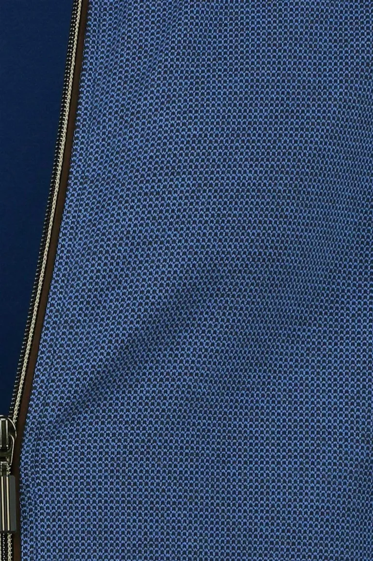 Baileys vest blauw geprint katoen normale fit rits