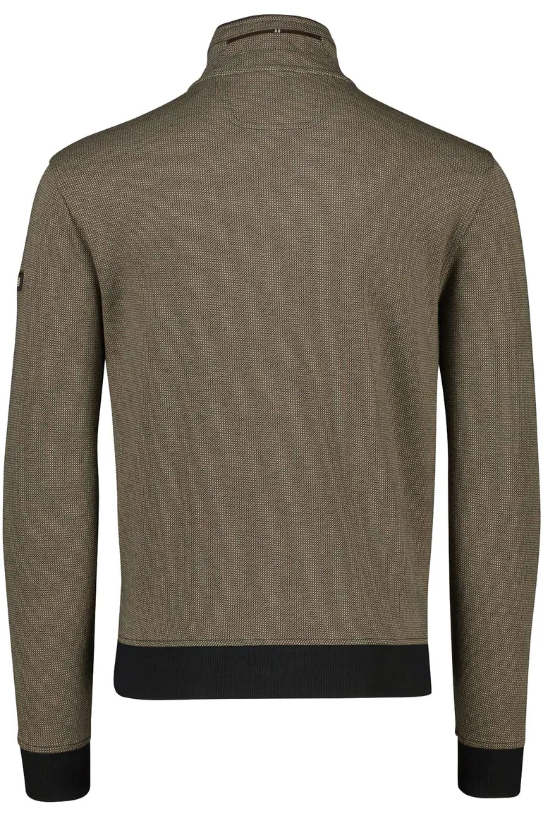 Katoenen Baileys vest bruin geprint normale fit met rits hoge hals