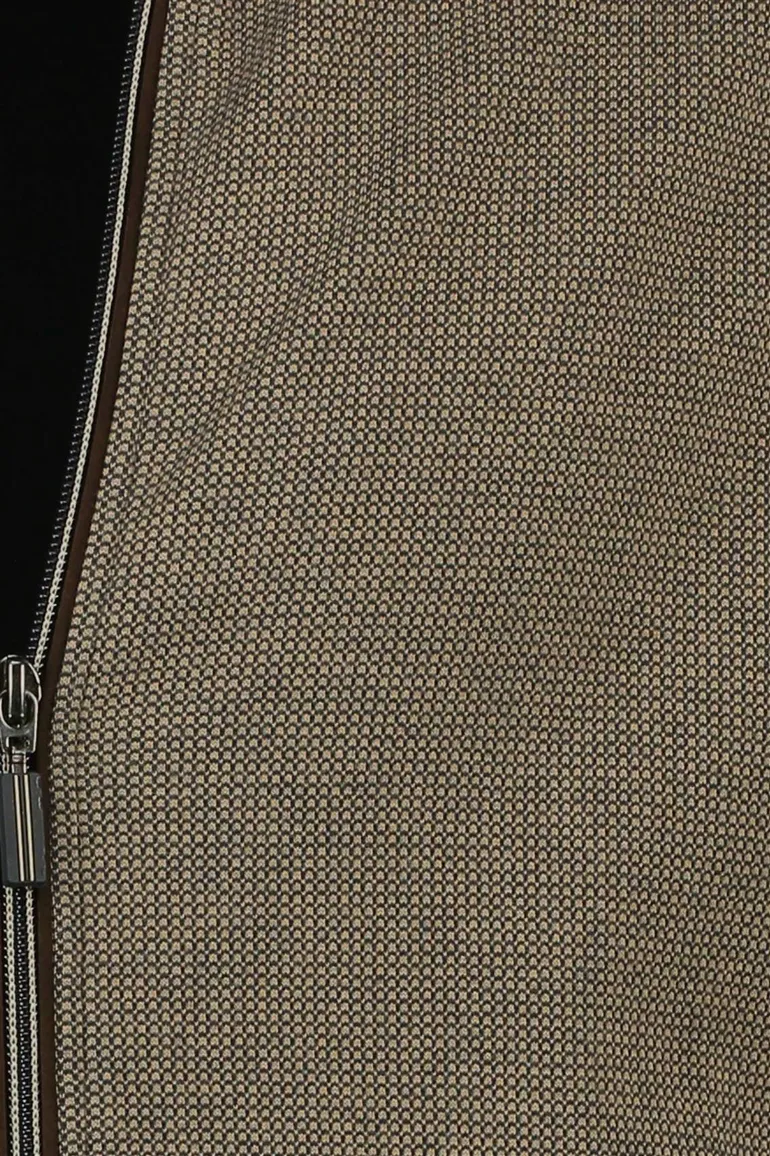 Katoenen Baileys vest bruin geprint normale fit met rits hoge hals