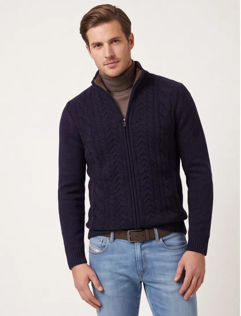 Baileys gevoerd vest donkerblauw met rits