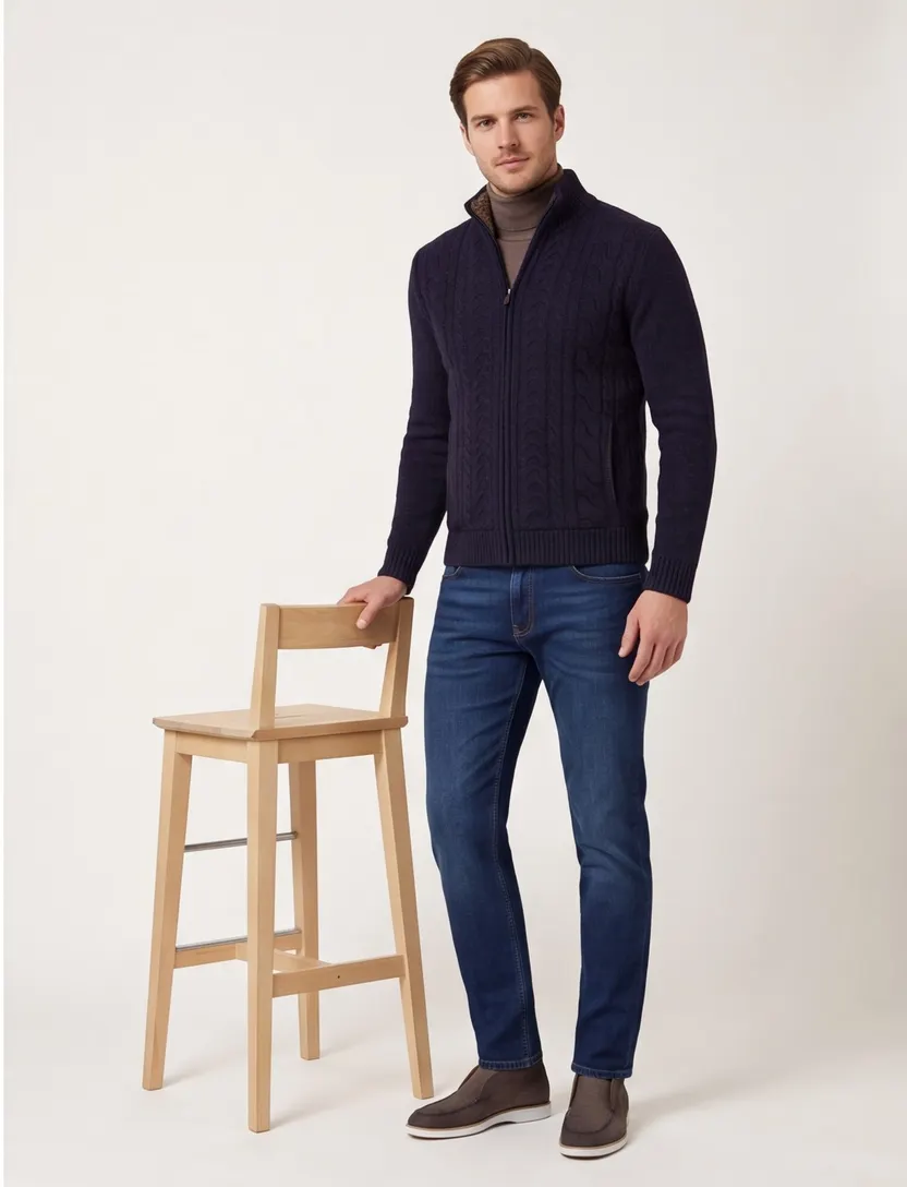 Baileys gevoerd vest donkerblauw met rits