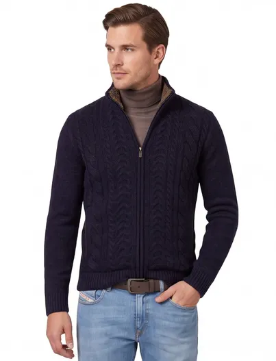 Baileys Baileys gevoerd vest donkerblauw met rits