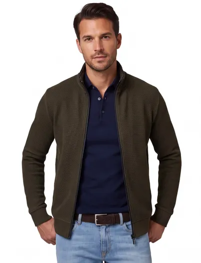 Baileys Baileys vest groen katoen met patroon