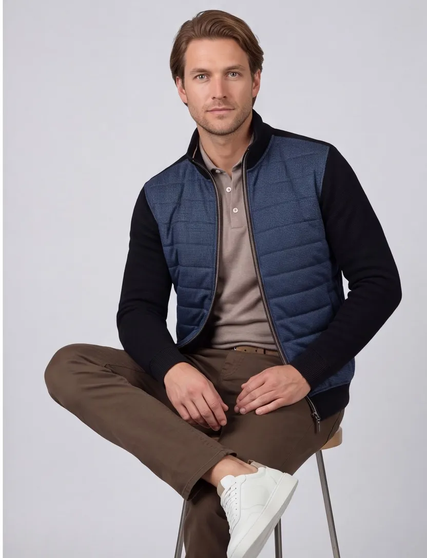 Baileys vest donkerblauw outdoor katoen