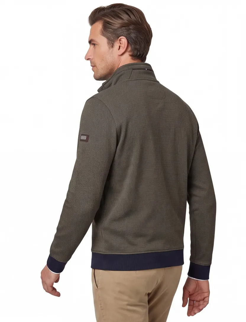trui Baileys groen half zip katoen