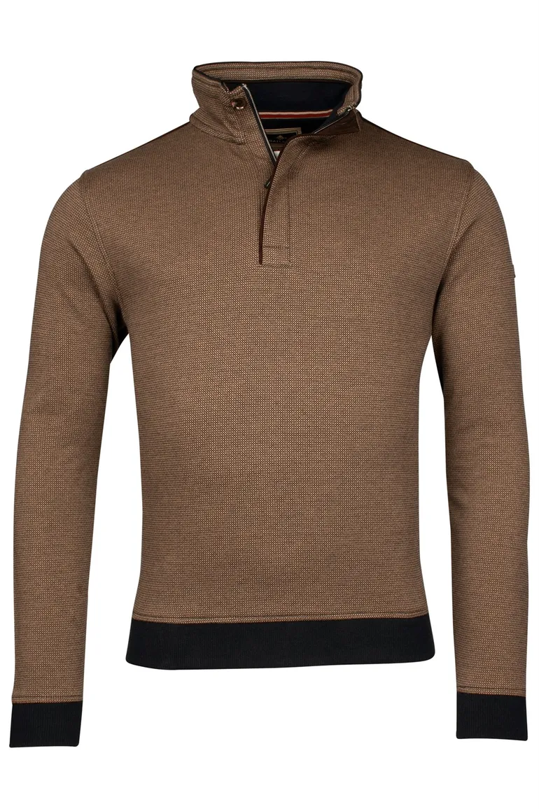 Baileys half zip trui met knoop bruin