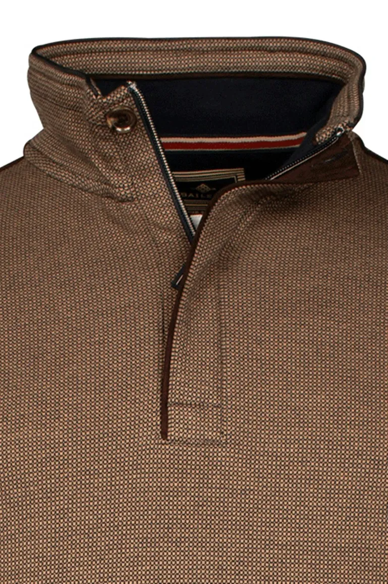 Baileys half zip trui met knoop bruin