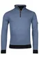 Baileys half zip trui met knoop blauw
