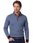 Baileys half zip trui met knoop blauw normale fit effen