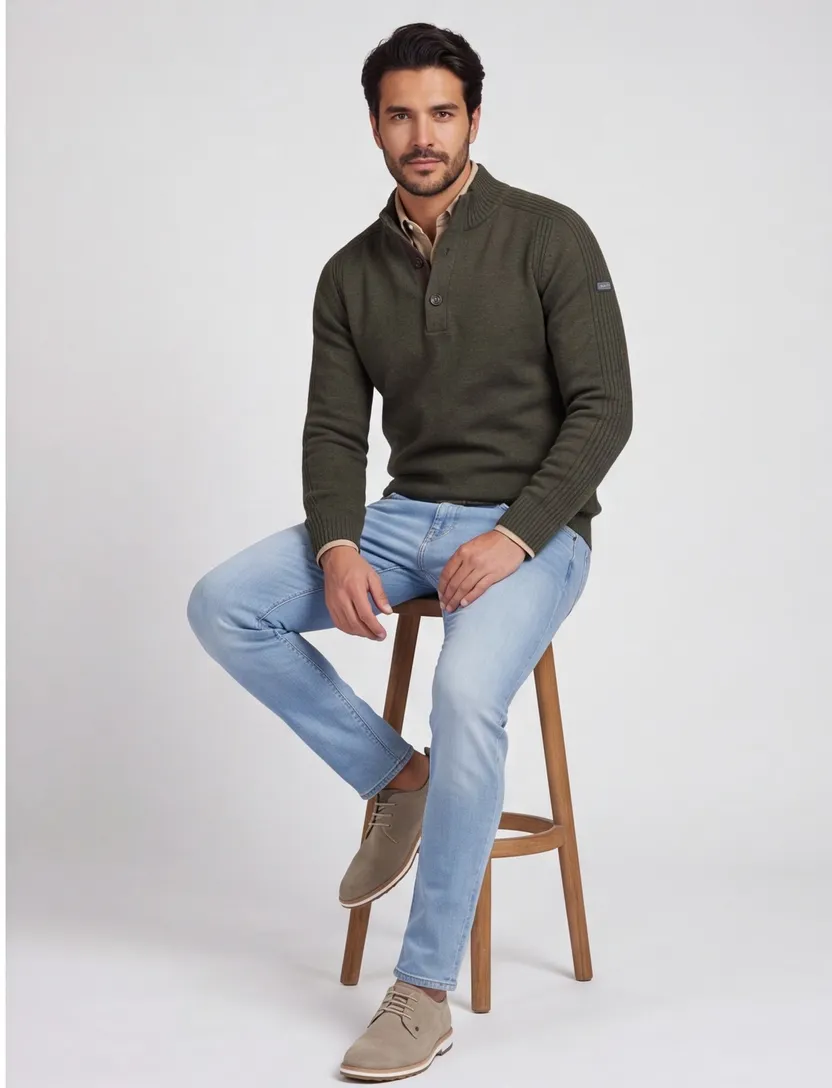 Baileys half-zip trui groen