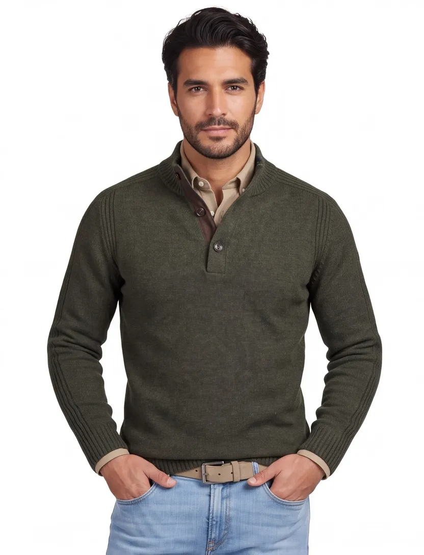 Baileys half-zip trui groen