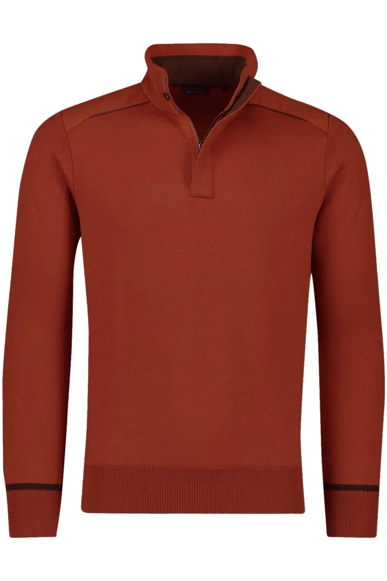 Paul & Shark trui oranje effen virginwol