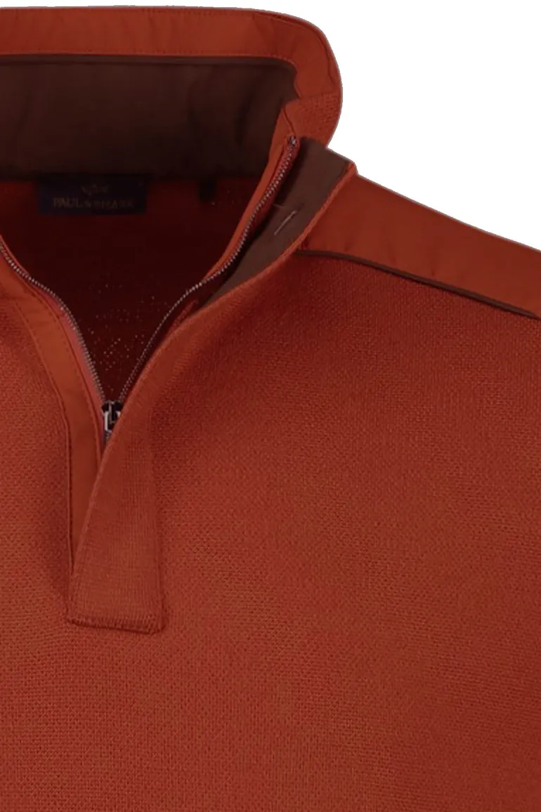 Paul & Shark trui oranje effen virginwol
