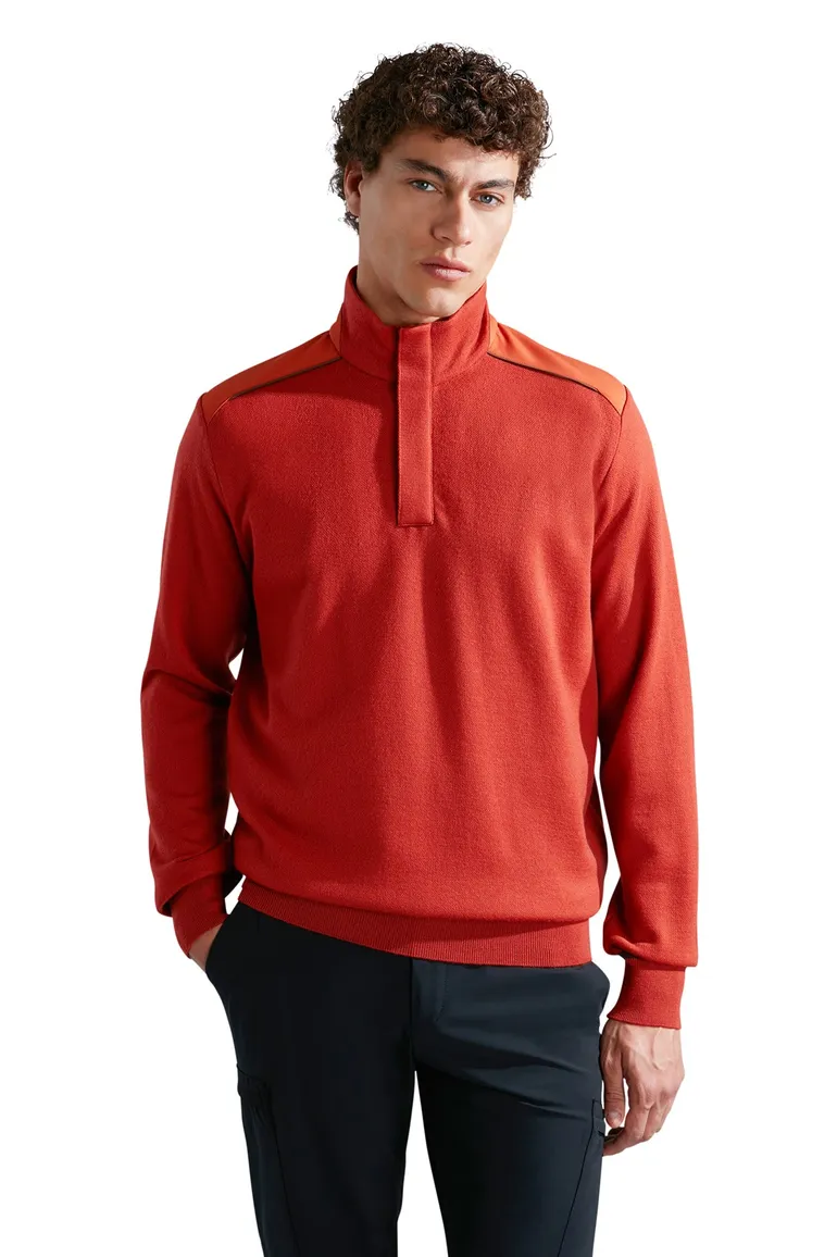 Paul & Shark trui oranje effen virginwol