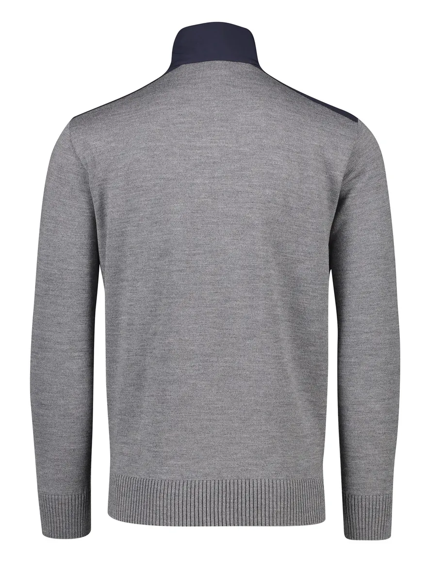 Paul & Shark sweater half zip grijs wol