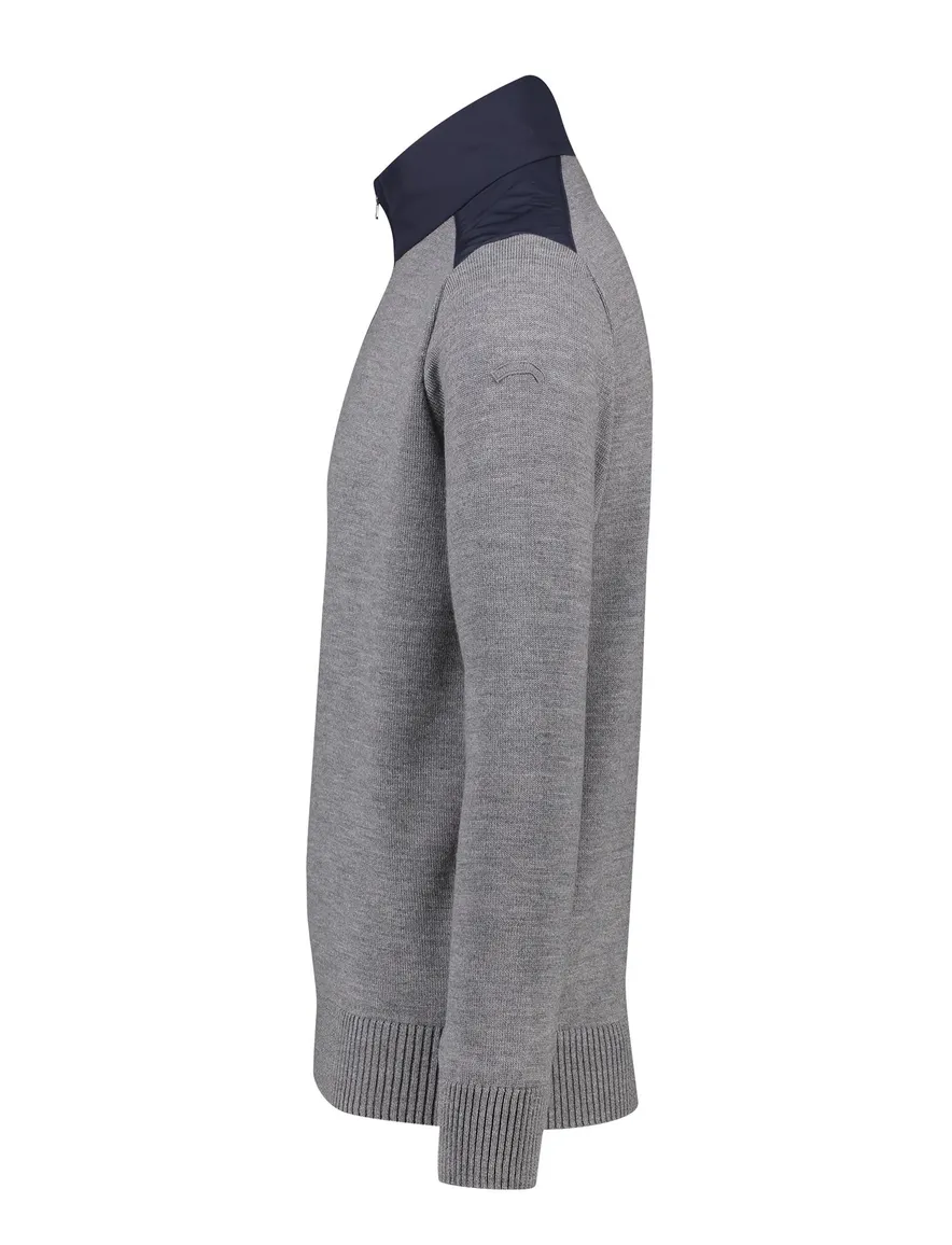 Paul & Shark sweater half zip grijs wol
