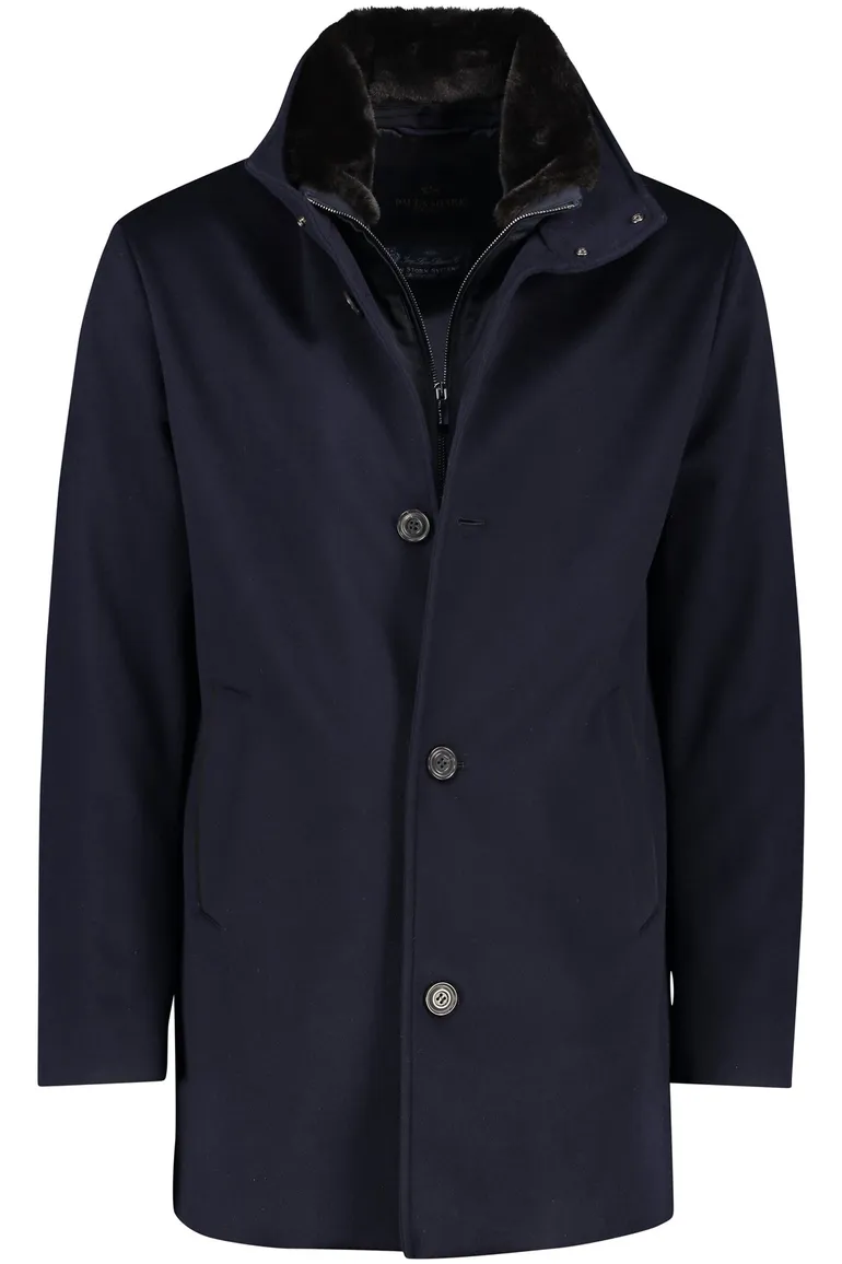 Paul & Shark winterjas donkerblauw kasjmier