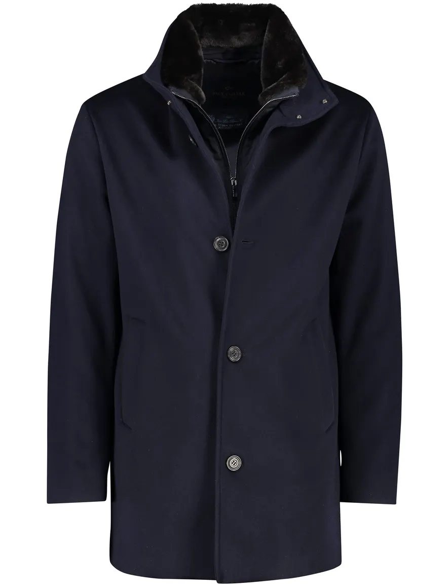 Paul & Shark winterjas donkerblauw kasjmier