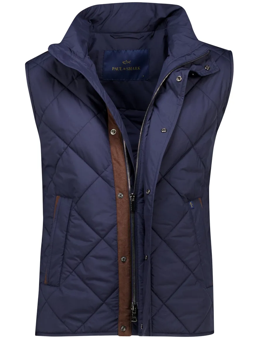 Paul & Shark bodywarmer effen donkerblauw waterafstotend