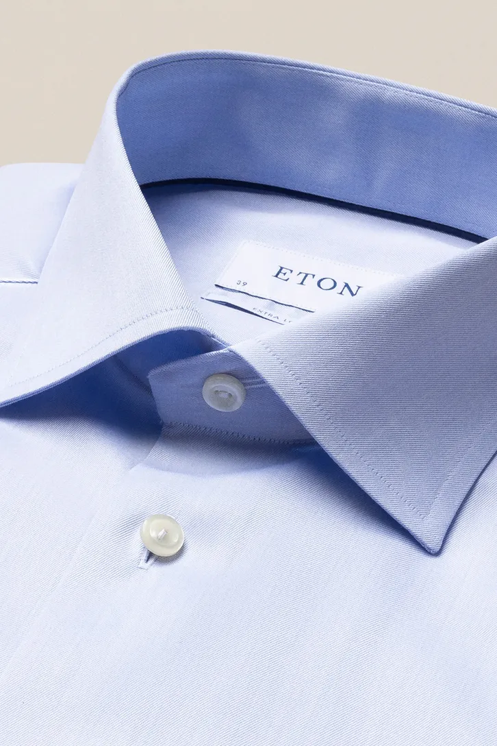 Overhemd Eton Slim Fit mouwlengte 7 lichtblauw katoen
