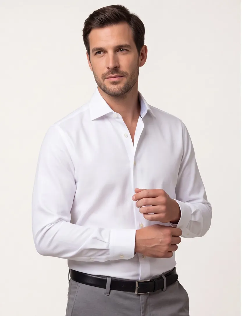 Eton contemporary fit overhemd mouwlengte 7 wit signature twill