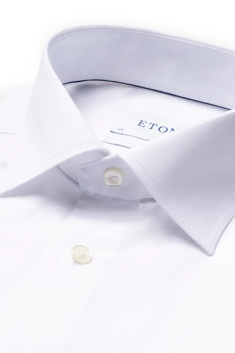 Eton overhemd mouwlengte 7 wit contemporary twill