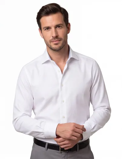 Eton Eton overhemd mouwlengte 7 wit contemporary twill