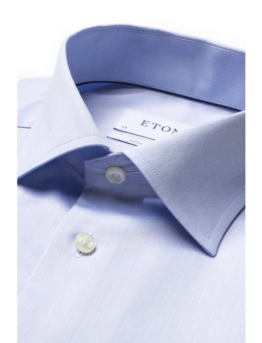 Eton overhemd mouwlengte 7 lichtblauw wide spread