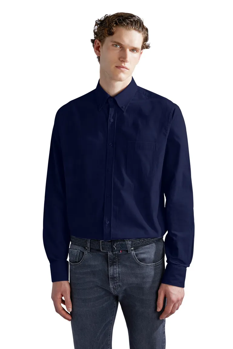 Paul & Shark katoenen overhemd donkerblauw met borstzak