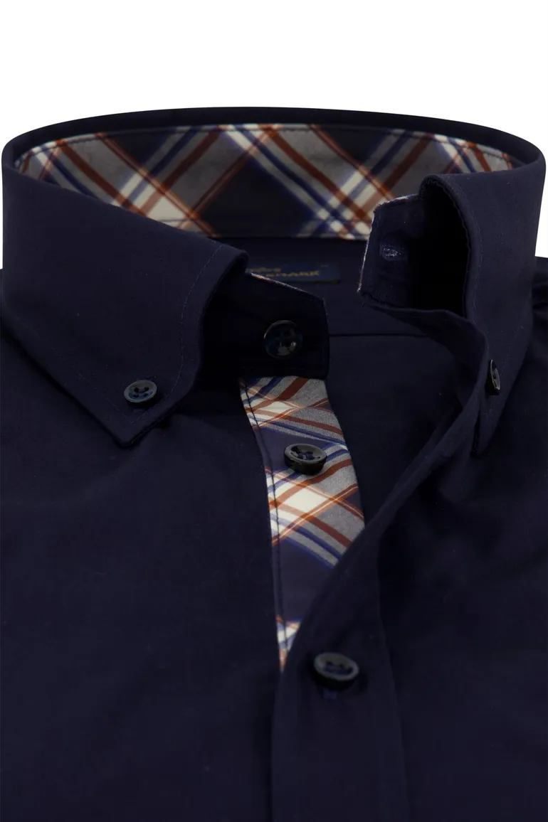 Pauk & Shark overhemd donkerblauw katoen